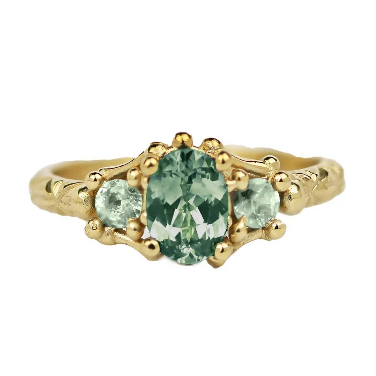 Tomfoolery tf Exclusive Green Sapphire Trio Ring Outlet