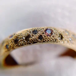 Tomfoolery tf Exclusive 4mm Scatter Band With Diamonds and Sapphires Hot