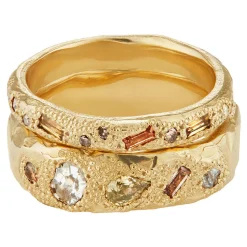 Tomfoolery tf Exclusive 3mm Scatter Band with Diamonds & Sapphires Fashion