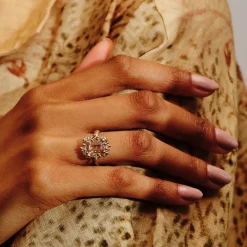 Tomfoolery tf Exclusive Morganite & Diamond Confetti Halo Ring Hot