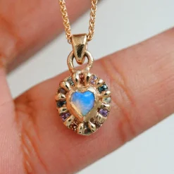 Tomfoolery tf Exclusive Opal & Sapphire Heart Pendant Outlet
