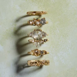 Tomfoolery tf Exclusive Peach Sapphire & Champagne Diamond Band Sale