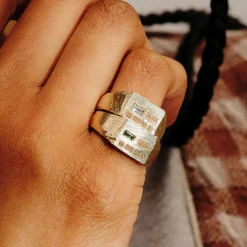 Tomfoolery tf Exclusive Peti Hallmark Green Sapphire Signet Ring Hot