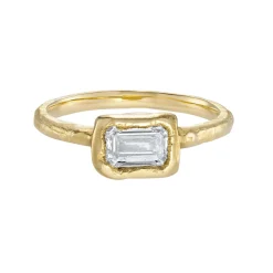 Tomfoolery tf Exclusive Petite East to West Emerald Lab Diamond Ring Outlet