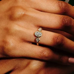 Tomfoolery tf Exclusive Three Stone Oval & Pear Lab Diamond Ring Hot
