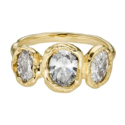Tomfoolery tf Exclusive Three Stone Oval Lab Diamond Ring Clearance
