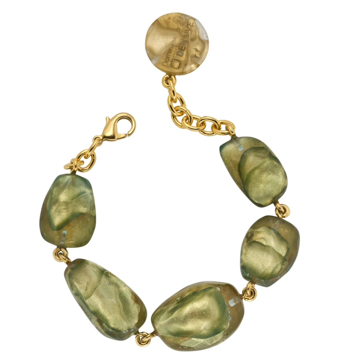 Tomfoolery Thais Olive Green Resin Statement Bracelet Clearance