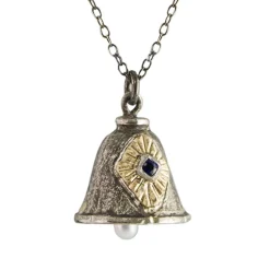 Tomfoolery ‘The Bells We Heard In Paris’ Diamond, Blue Sapphire & Pearl Pendant Hot