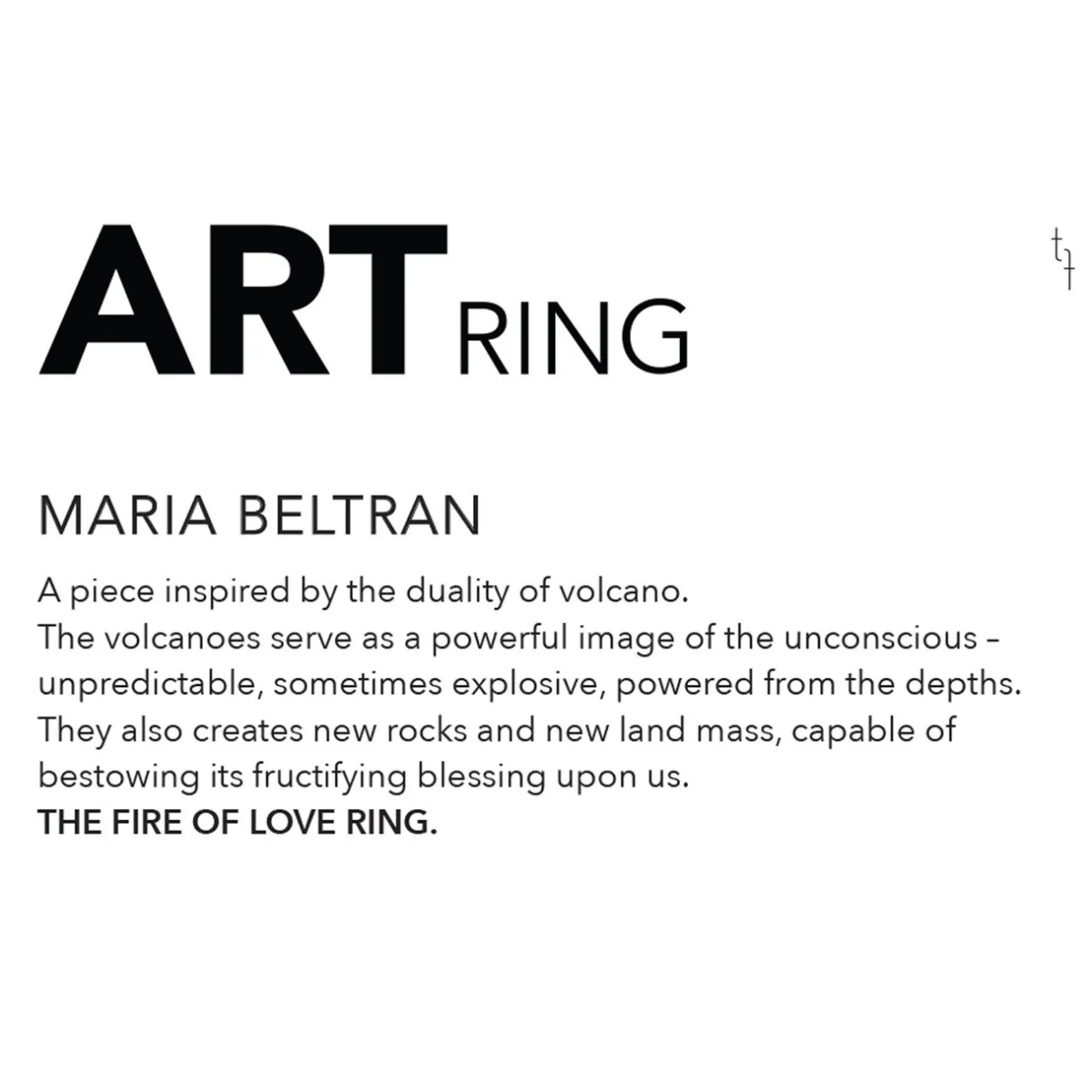 Tomfoolery The Fire of Love Art Ring Discount