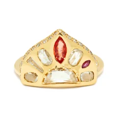 Tomfoolery The Mariam Multi Gemstone Shield Ring Fashion