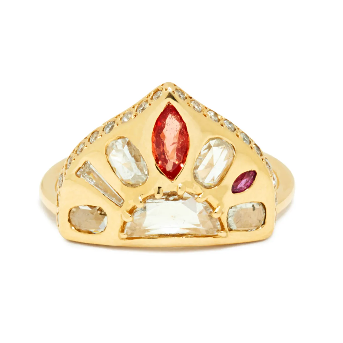 Tomfoolery The Mariam Multi Gemstone Shield Ring Fashion