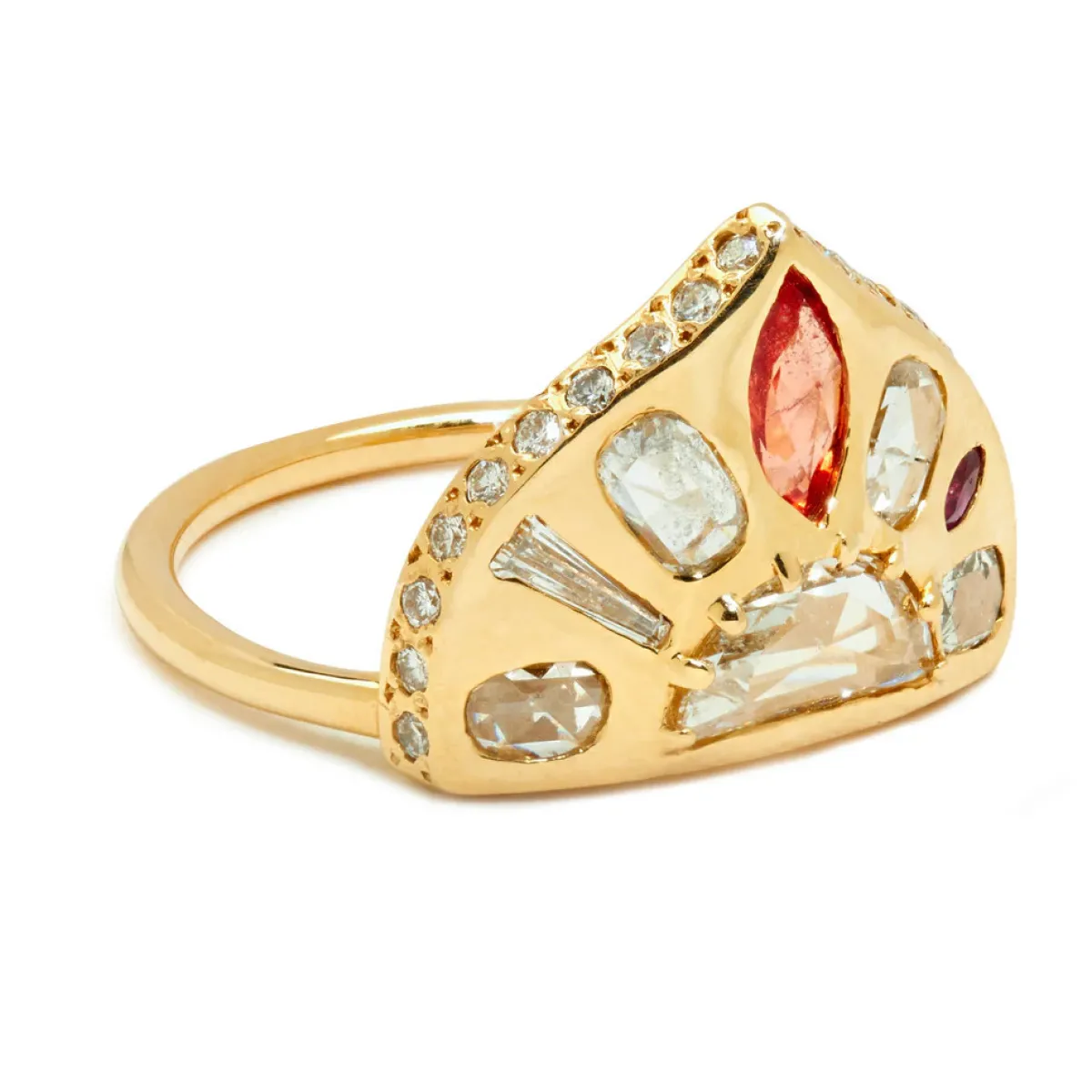 Tomfoolery The Mariam Multi Gemstone Shield Ring Fashion