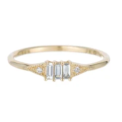 Tomfoolery Three Baguette Mini Deco Point Ring Online