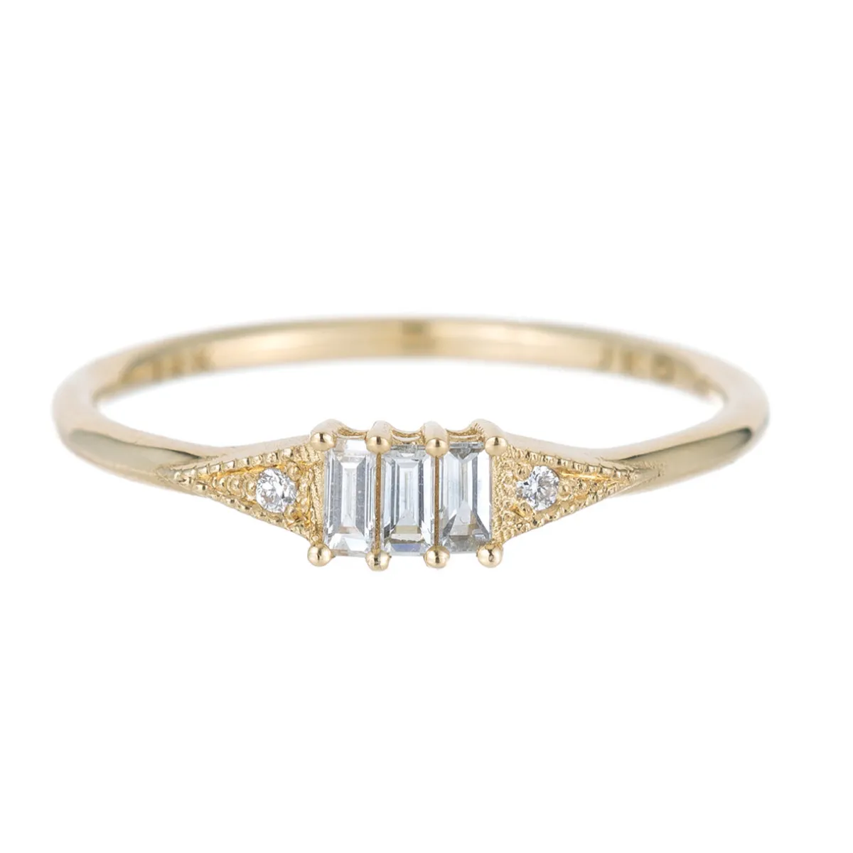 Tomfoolery Three Baguette Mini Deco Point Ring Online
