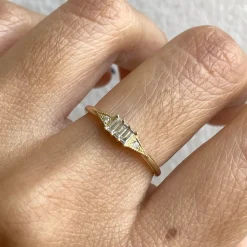 Tomfoolery Three Baguette Mini Deco Point Ring Online