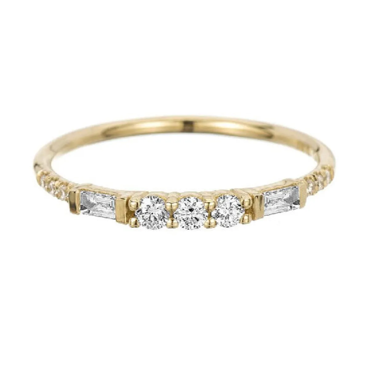 Tomfoolery Three Round Diamond Baguette Equilibrium Ring Best
