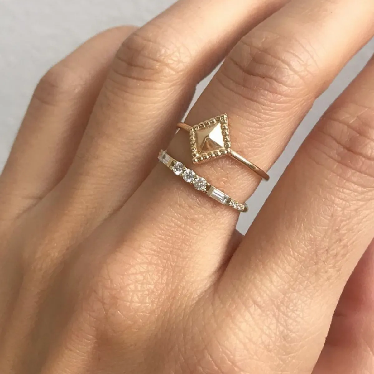 Tomfoolery Three Round Diamond Baguette Equilibrium Ring Best