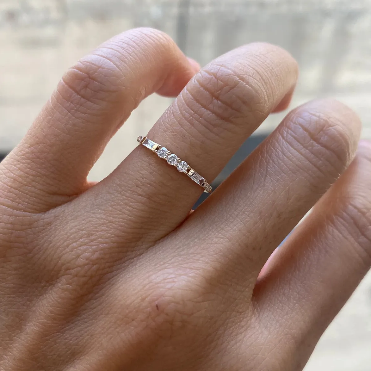 Tomfoolery Three Round Diamond Baguette Equilibrium Ring Best