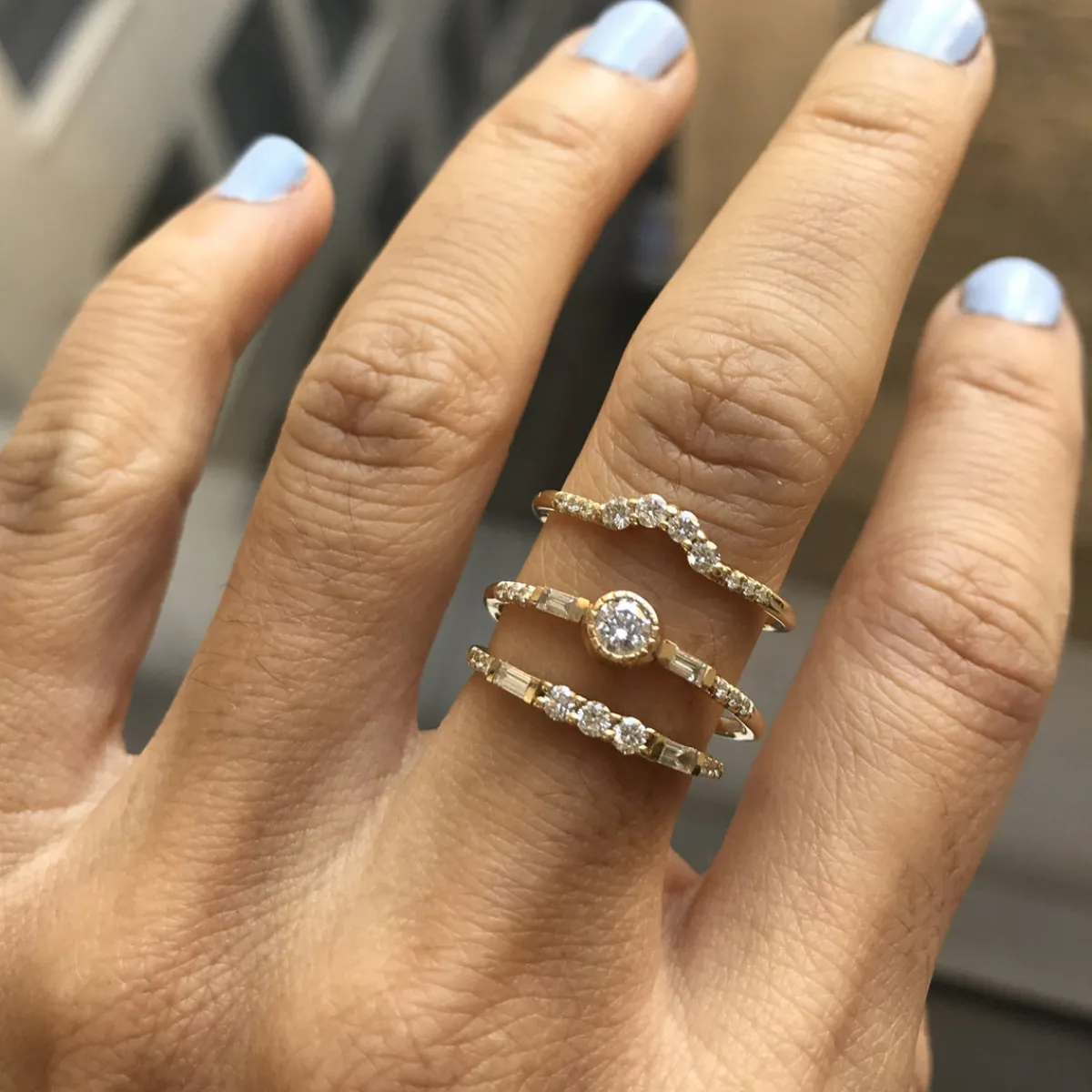 Tomfoolery Three Round Diamond Baguette Equilibrium Ring Best