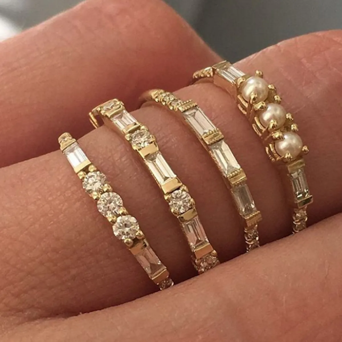 Tomfoolery Three Round Diamond Baguette Equilibrium Ring Best