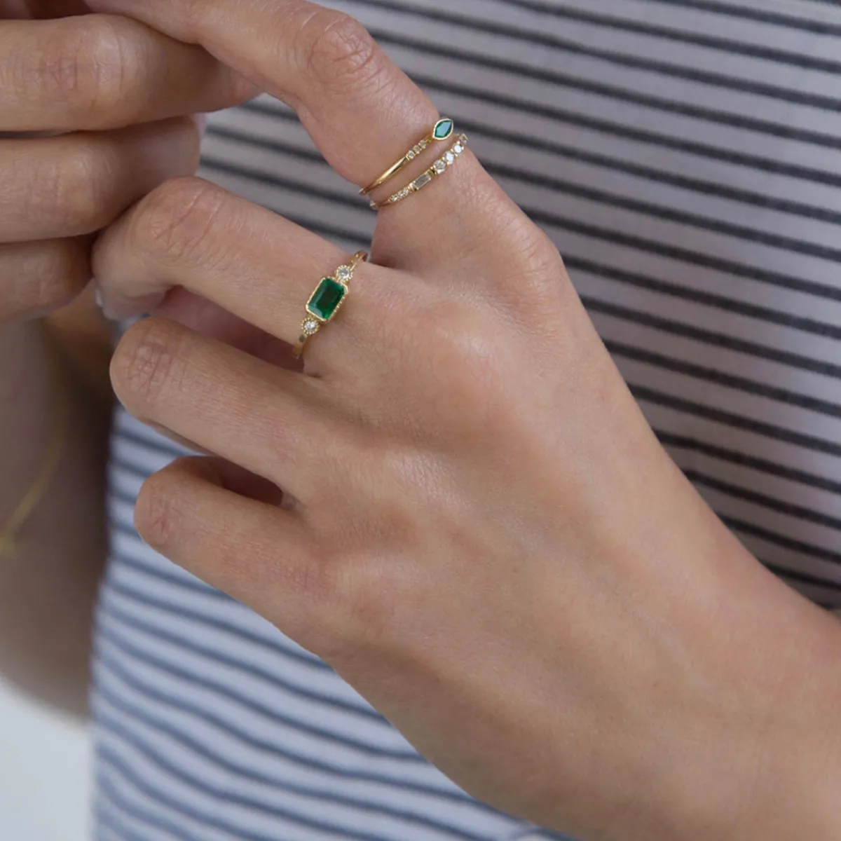 Tomfoolery Three Round Diamond Baguette Equilibrium Ring Best