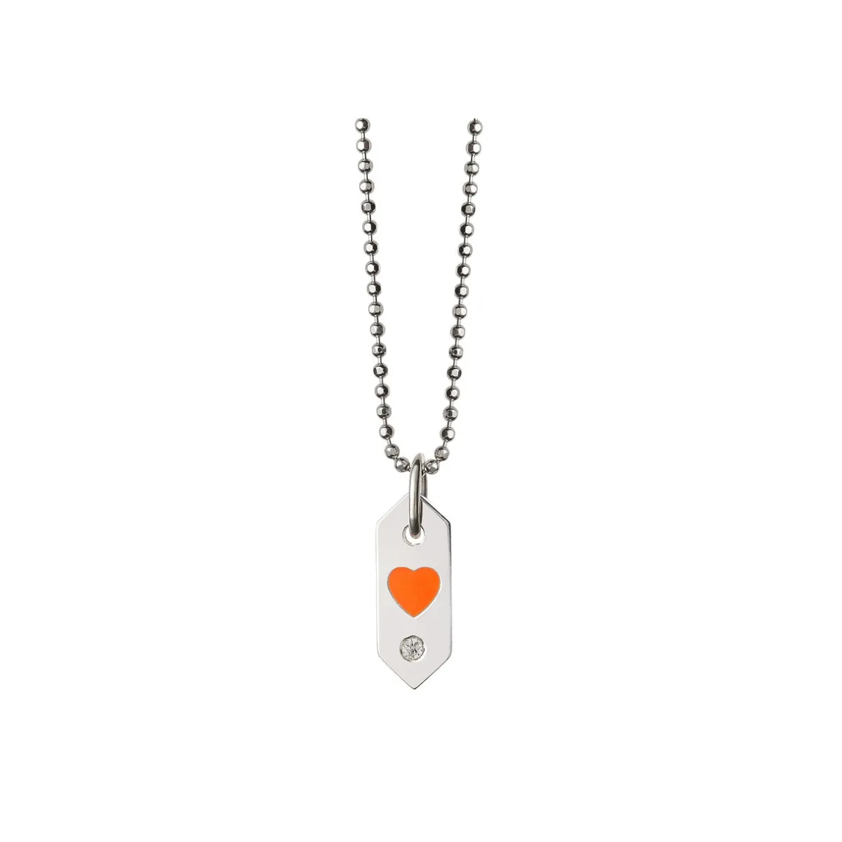 Tomfoolery Tiny Enamel Red Heart & Diamond Pendant Necklace Outlet