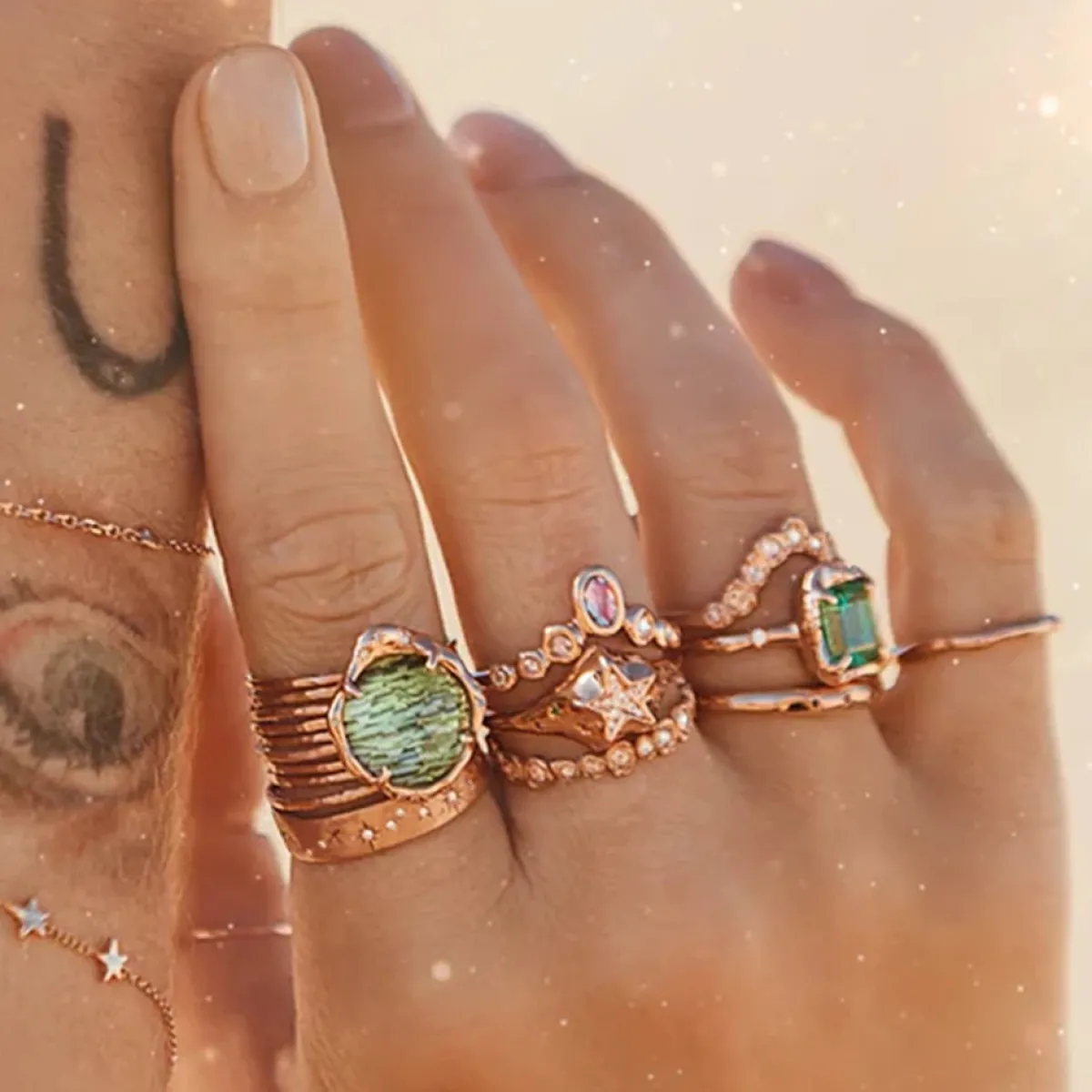 Tomfoolery Tiny Opal Galaxy Band Clearance