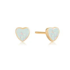 Tomfoolery Tiny Opal Heart Studs Online
