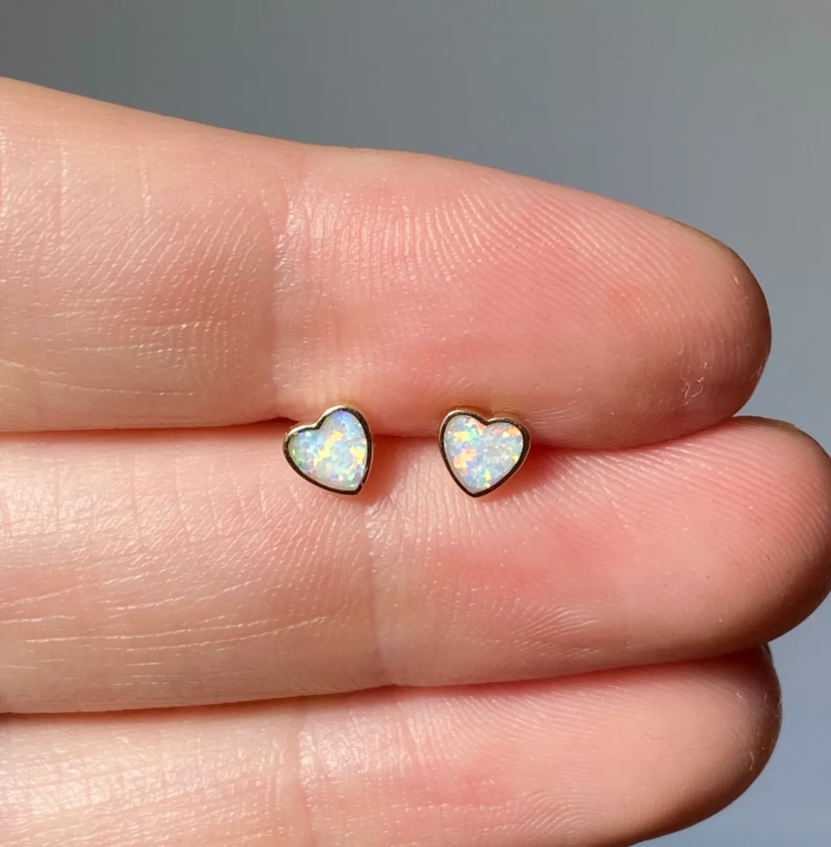 Tomfoolery Tiny Opal Heart Studs Online