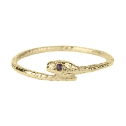 Tomfoolery Tiny Sapphire Snake Ring Clearance