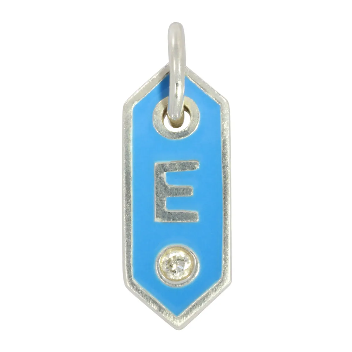 Tomfoolery Tiny Signet Enamel & Diamond Initial Letter Pendant Necklace New