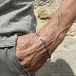 Tomfoolery Titanium Flat Curb Chain Bracelet Fashion