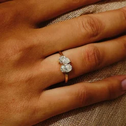 Tomfoolery Toi Et Moi Moissanite Pear & Oval Cut Ring Online