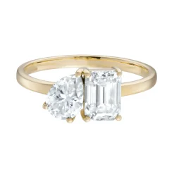 Tomfoolery Toi Et Moi Moissanite Pear & Emerald Cut Ring Online