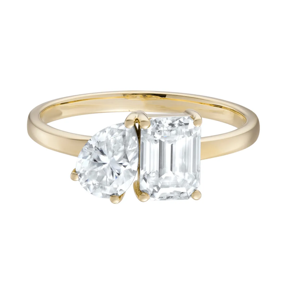 Tomfoolery Toi Et Moi Moissanite Pear & Emerald Cut Ring Online