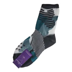 Tomfoolery Tokyo Green, Black and White Transparent Socks Fashion