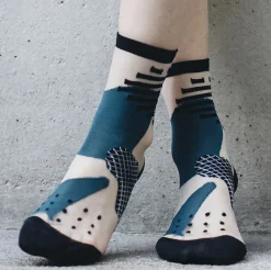 Tomfoolery Tokyo Green, Black and White Transparent Socks Fashion