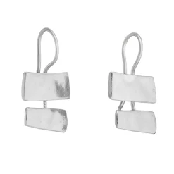 Tomfoolery Tokyo Silver Rectangle Drop Earrings Sale