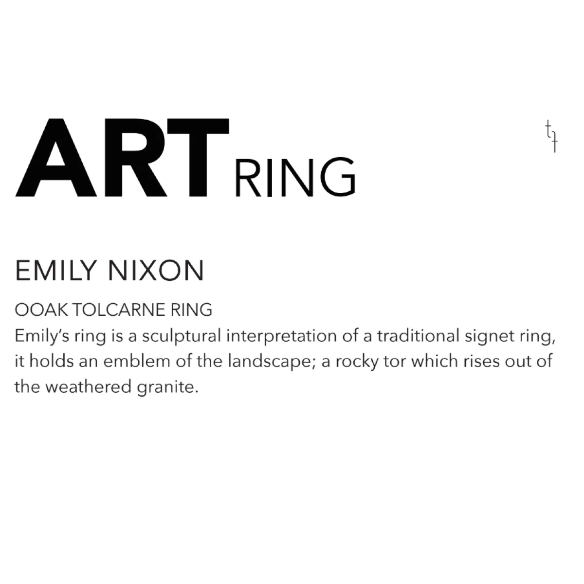 Tomfoolery Tolcarne Art Ring New