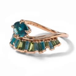 Tomfoolery Tourmaline Crown & Head Ring  in 20ct Rose Gold Sale