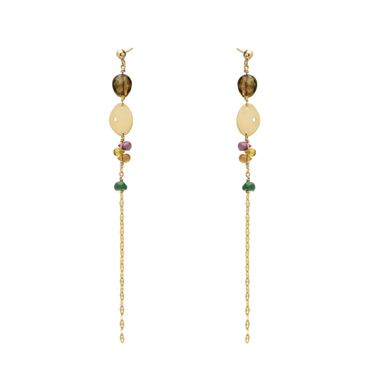 Tomfoolery Tourmaline, Sapphire & Tsavorite Rain Earrings Discount