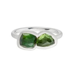 Tomfoolery Tourmaline Two Stone Stacking Ring 0.5 Outlet