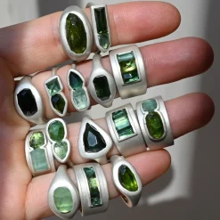 Tomfoolery Tourmaline Two Stone Stacking Ring 0.5 Outlet