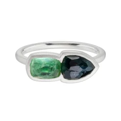 Tomfoolery Tourmaline Two Stone Stacking Ring 0.3 Online