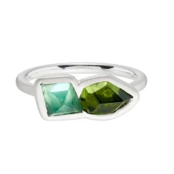 Tomfoolery Tourmaline Two Stone Stacking Ring 0.2 Fashion