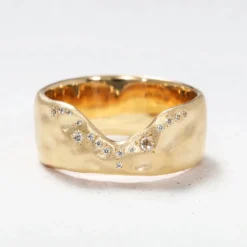 Tomfoolery Trailing Diamonds Stacking Band Fashion