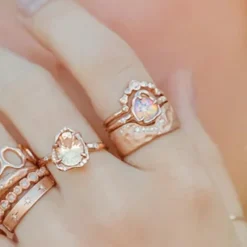 Tomfoolery Trailing Diamonds Stacking Band Fashion
