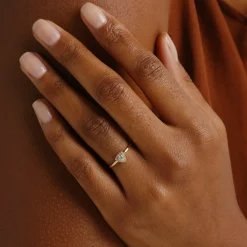 Tomfoolery Triangle Halo Diamond Solitaire Ring Hot
