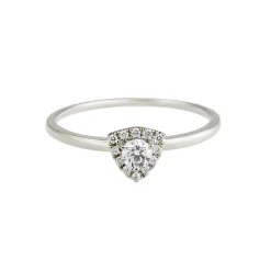 Tomfoolery Triangle  Halo Diamond Solitaire Ring Hot