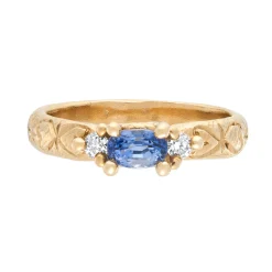Tomfoolery Trilogy Diamond & Blue Sapphire Ring Discount